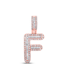 3/8CTW-DIA P1P2 MENS INITIAL "F" PENDANT