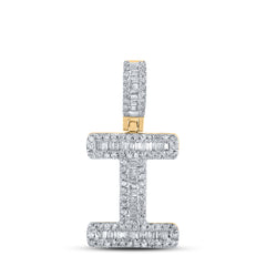 3/8CTW-DIA P1P2 MENS INITIAL "I" PENDANT