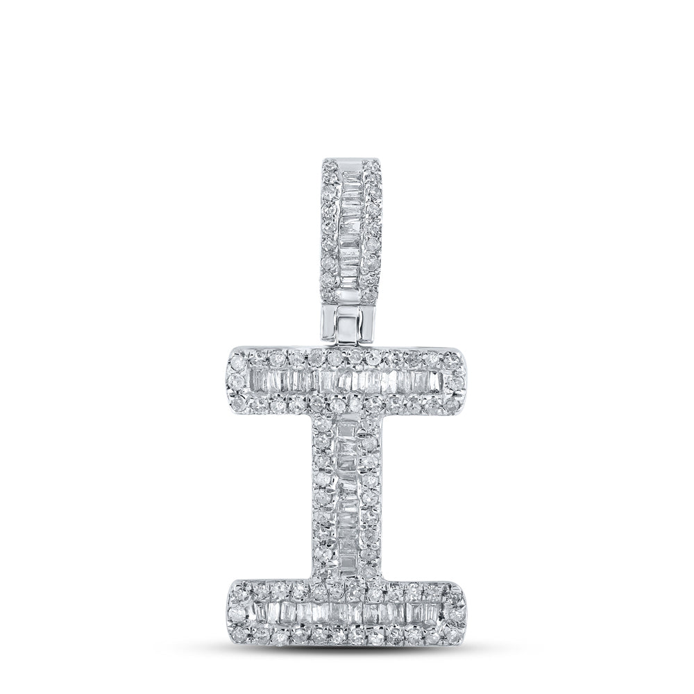 3/8CTW-DIA P1P2 MENS INITIAL "I" PENDANT