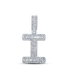 3/8CTW-DIA P1P2 MENS INITIAL "I" PENDANT