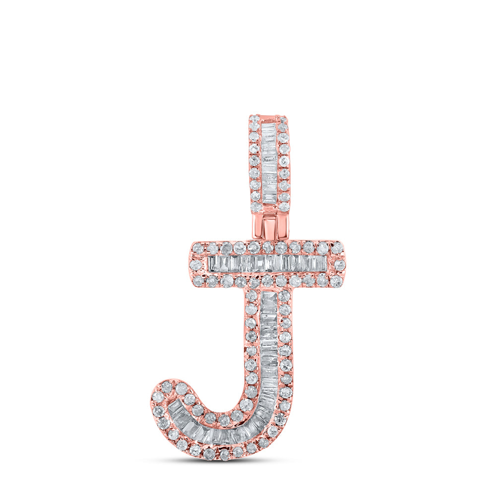 3/8CTW-DIA P1P2 MENS INITIAL "J" PENDANT
