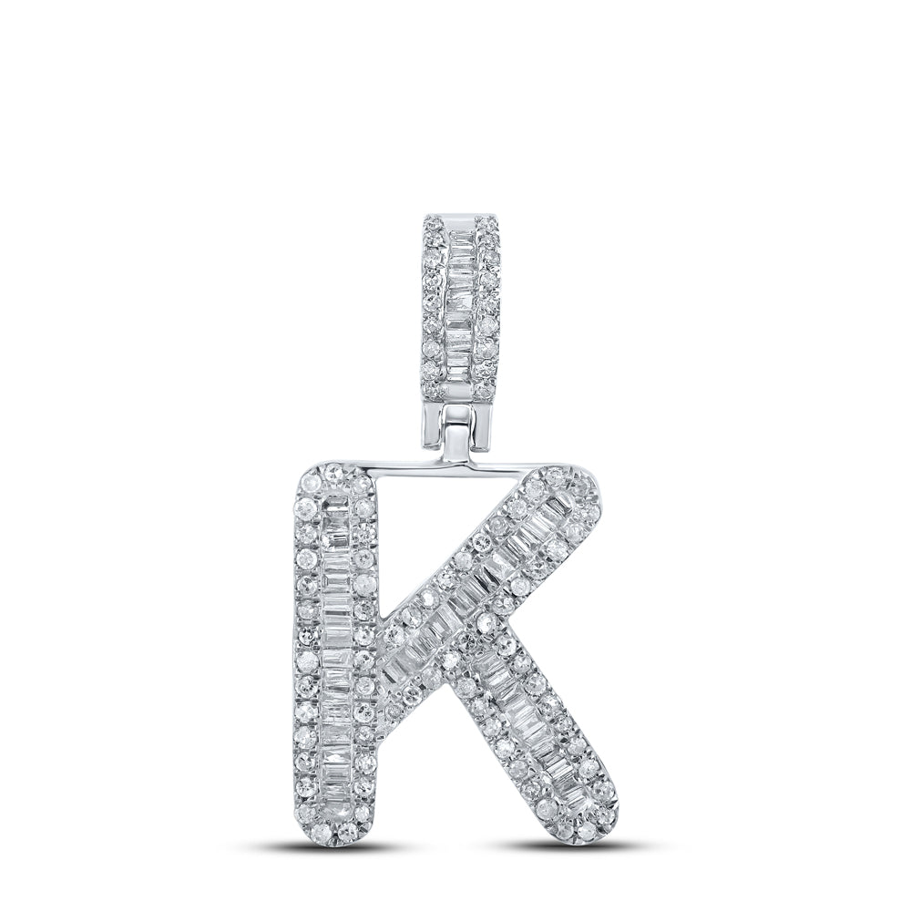 3/8CTW-DIA P1P2 MENS INITIAL "K" PENDANT