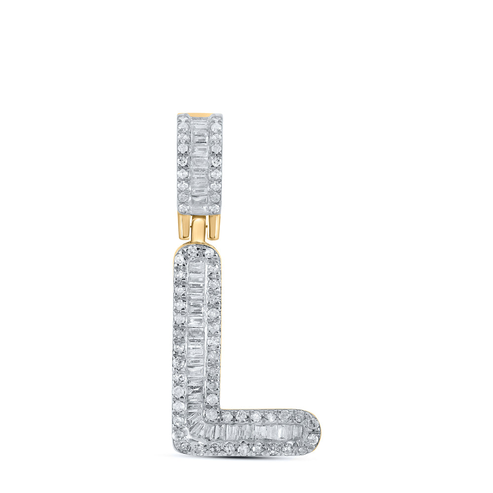 1/3CTW-DIA P1P2 MENS INITIAL "L" PENDANT