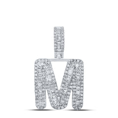 3/4CTW-DIA P1P2 MENS INITIAL "M" PENDANT