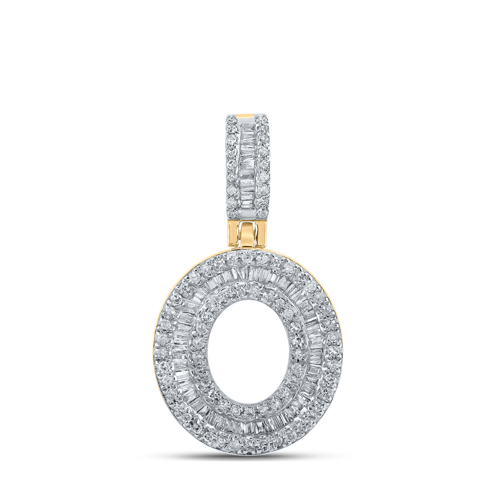 10K Yellow Gold 1/2 CTW-Natural Diamond Mens Initial "O" Pendant 1.99 Gram