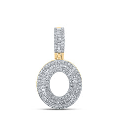 10K Yellow Gold 1/2 CTW-Natural Diamond Mens Initial "O" Pendant 1.99 Gram