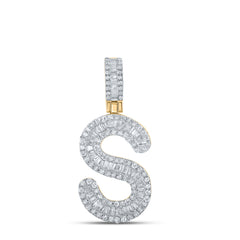 1/2CTW-DIA P1P2 MENS INITIAL "S" PENDANT