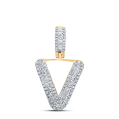 3/8CTW-DIA P1P2 MENS INITIAL "V" PENDANT