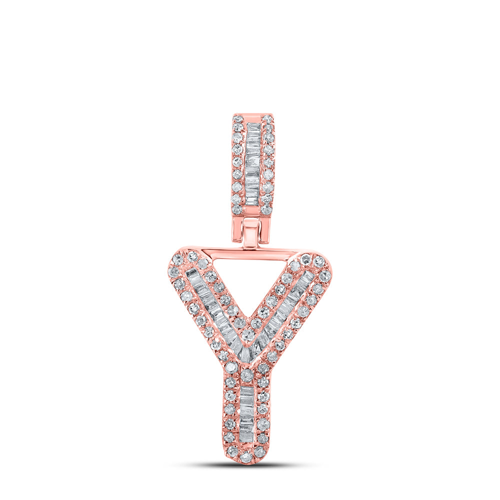 1/3CTW-DIA P1P2 MENS INITIAL "Y" PENDANT