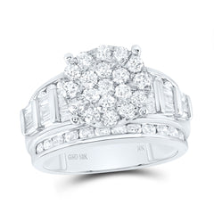 10K White Gold 2 CTW-Natural Diamond Fashion Round Ring S9 5.25 Gram