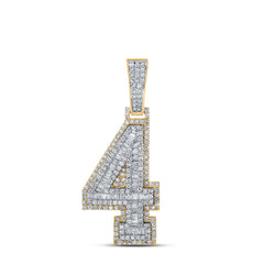 1 1/2CTW-DIA CN NUMBER "4" MENS CHARM