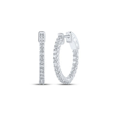 1 CTW-DIA NK HOOPS EARRING