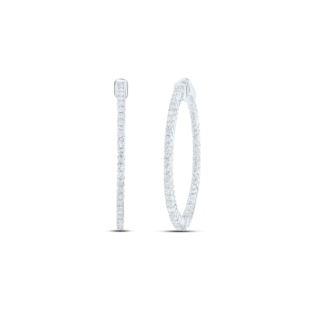 2 CTW-DIA NK HOOPS EARRING