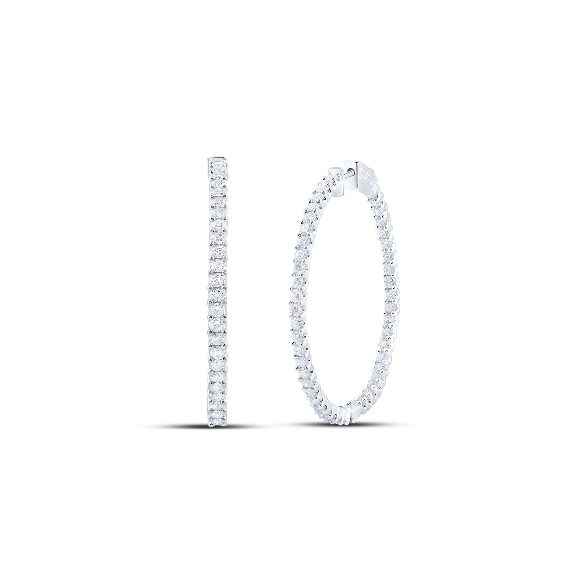 3 7/8CTW-DIA CN FASHION HOOPS EARRING