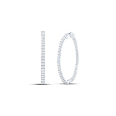3 7/8CTW-DIA CN FASHION HOOPS EARRING