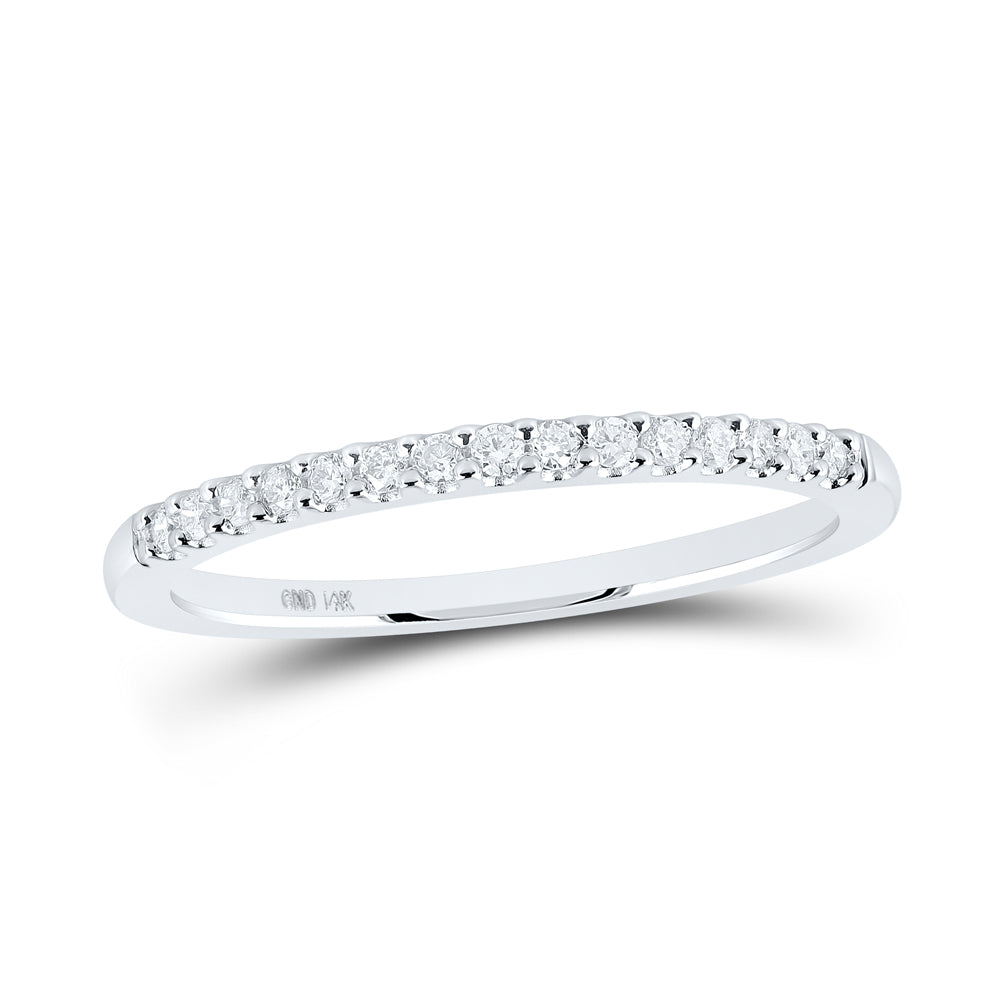 14K White Gold 1/6 CTW-Natural Diamond Fashion Ladies Band 1.54 Gram