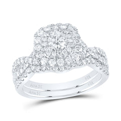 1 CTW-DIA ANA M 1/3CT-CRD BRIDAL SET DOUBLE HALO