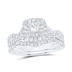 1 CTW-DIA ANA M 1/5CT-CPR BRIDAL SET DOUBLE HALO