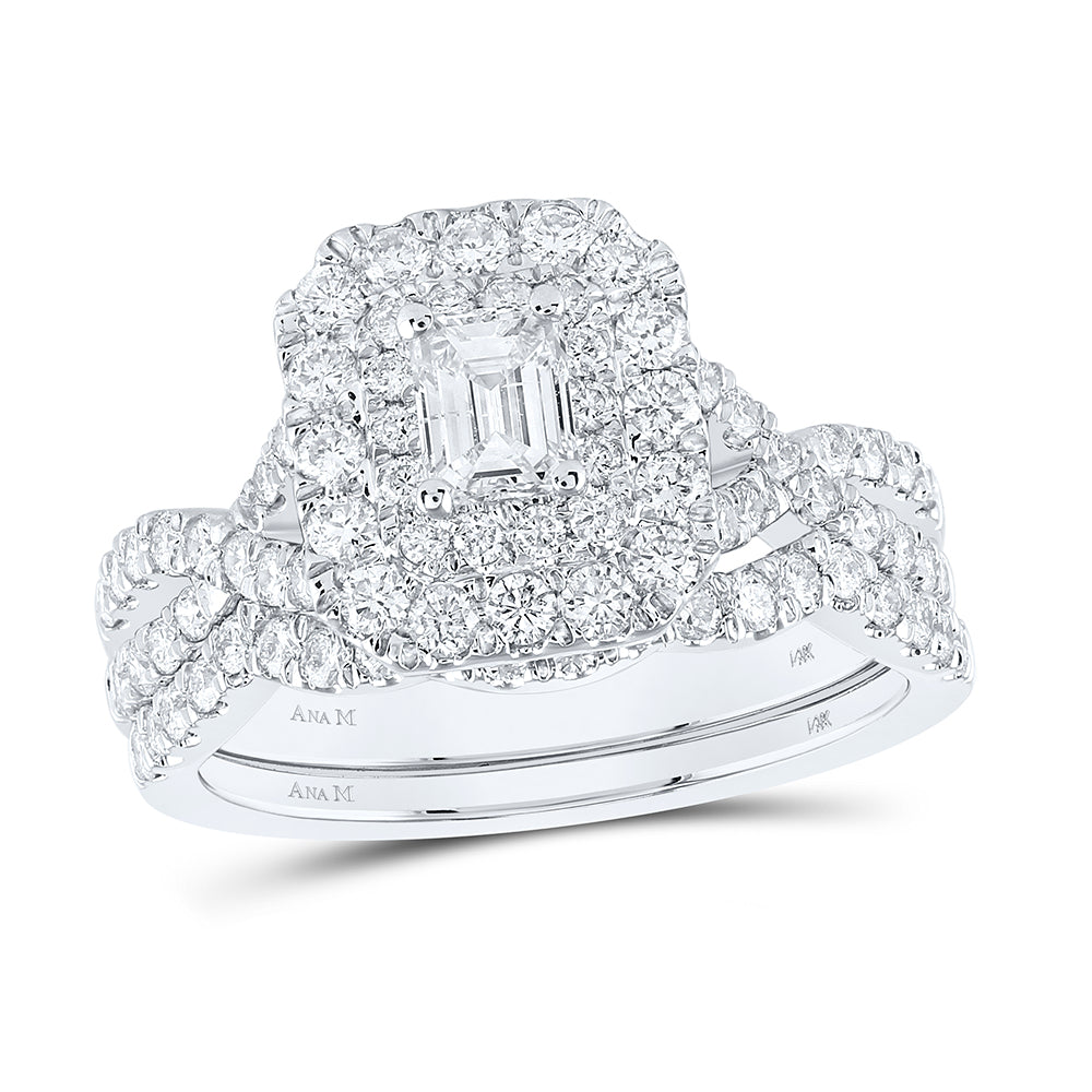 1 1/2CTW-DIA ANA M 3/8CT-CEME BRIDAL SET DOUBLE HALO