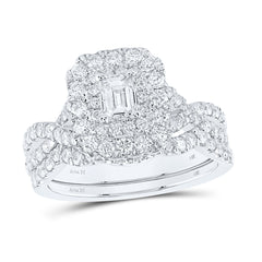 1 1/2CTW-DIA ANA M 3/8CT-CEME BRIDAL SET DOUBLE HALO