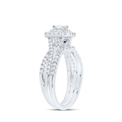 1 CTW-DIA ANA M 1/5CT-CEME BRIDAL SET DOUBLE HALO
