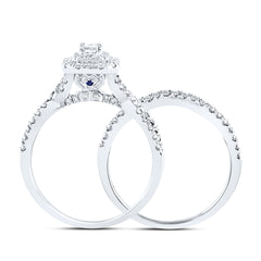 1 CTW-DIA ANA M 1/5CT-CEME BRIDAL SET DOUBLE HALO