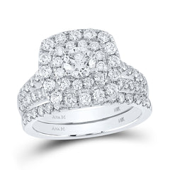 2 CTW-DIA ANA M 1/2CT-CRD BRIDAL SET DOUBLE HALO
