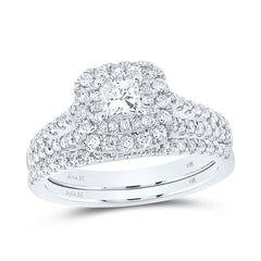 1 CTW-DIA ANA M 1/3CT-CPR BRIDAL SET DOUBLE HALO