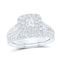 1 1/2CTW-DIA ANA M 3/8CT-CPR BRIDAL SET DOUBLE HALO