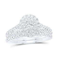 1 CTW-DIA ANA M 1/5CT-COVAL BRIDAL SET DOUBLE HALO