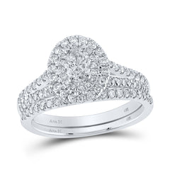 1 CTW-DIA ANA M 1/3CT-COVAL BRIDAL SET DOUBLE HALO
