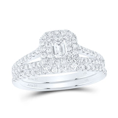 1 CTW-DIA ANA M 1/3CT-CEME BRIDAL SET DOUBLE HALO