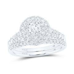 1 1/2CTW-DIA ANA M 3/8CT-CRD BRIDAL SET DOUBLE HALO
