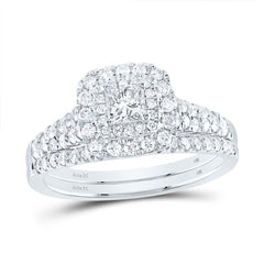 1 CTW-DIA ANA M 1/5CT-CPR BRIDAL SET DOUBLE HALO