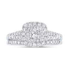 1 CTW-DIA ANA M 1/3CT-CPR BRIDAL SET DOUBLE HALO