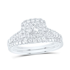 1 CTW-DIA ANA M 1/3CT-CPR BRIDAL SET DOUBLE HALO