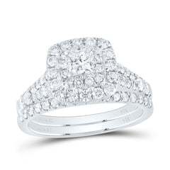 1 1/2CTW-DIA ANA M 3/8CT-CPR BRIDAL SET DOUBLE HALO
