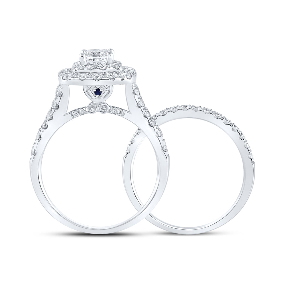 2 CTW-DIA ANA M 1/2CT-CPR BRIDAL SET DOUBLE HALO