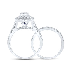 2 CTW-DIA ANA M 1/2CT-CPR BRIDAL SET DOUBLE HALO