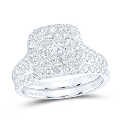 2 CTW-DIA ANA M 1/2CT-CPR BRIDAL SET DOUBLE HALO