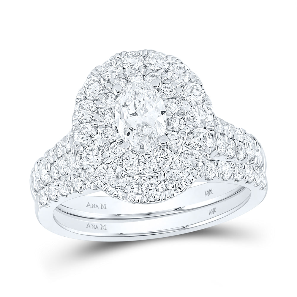 2 CTW-DIA ANA M 1/2CT-COVAL BRIDAL SET DOUBLE HALO