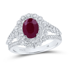 7/8CTW-DIA ANA M 8x6MM RUBY-OVAL NAT GEM RING