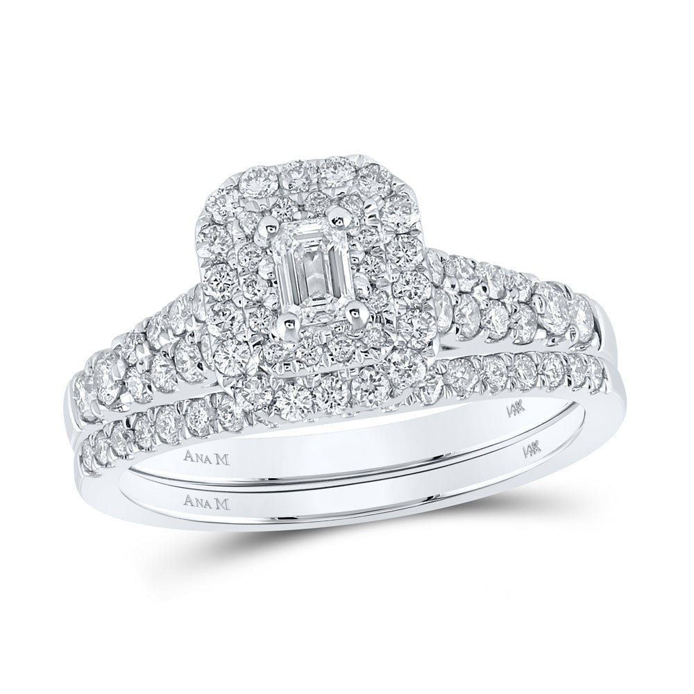 1 CTW-DIA ANA M 1/5CT-CEME BRIDAL SET DOUBLE HALO