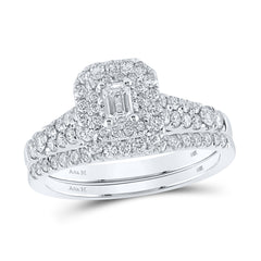 1 CTW-DIA ANA M 1/5CT-CEME BRIDAL SET DOUBLE HALO
