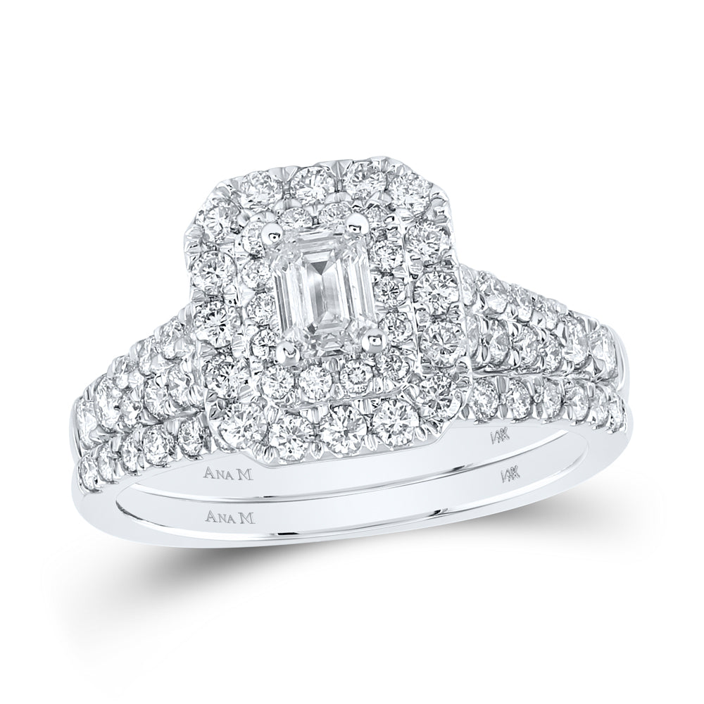 1 1/2CTW-DIA ANA M 3/8CT-CEME BRIDAL SET DOUBLE HALO