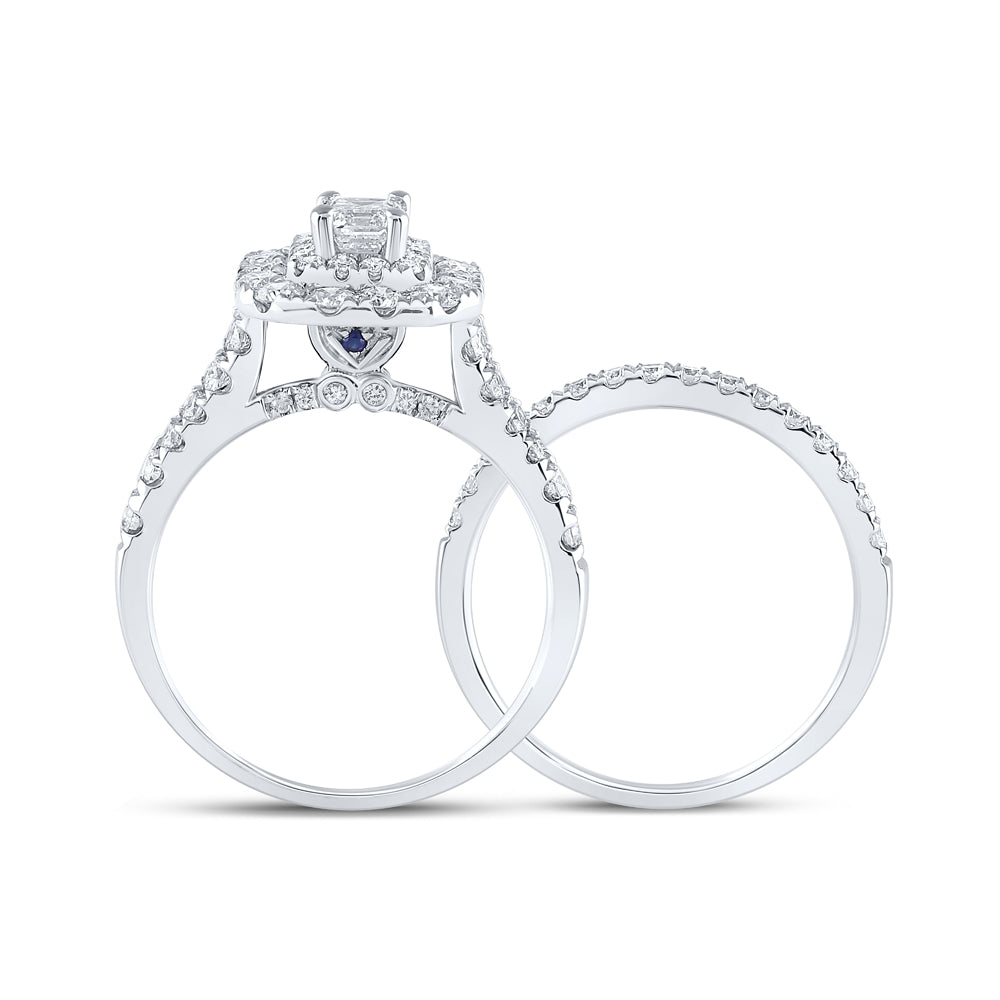 2 CTW-DIA ANA M 1/2CT-CEME BRIDAL SET DOUBLE HALO