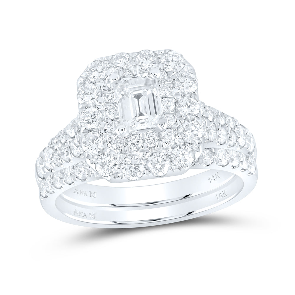 2 CTW-DIA ANA M 1/2CT-CEME BRIDAL SET DOUBLE HALO