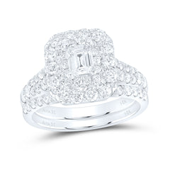 2 CTW-DIA ANA M 1/2CT-CEME BRIDAL SET DOUBLE HALO