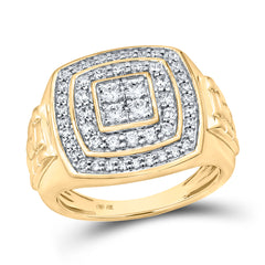 10K Yellow Gold 1 CTW-Natural Diamond Mens Ring 9.64 Gram
