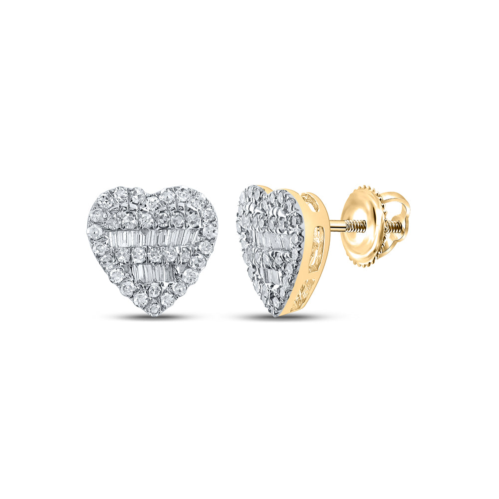 3/8CTW-DIA NK HEART STUDD EARRING